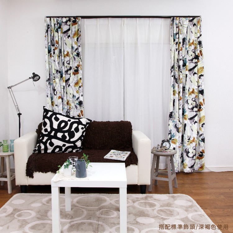 Ken Series &ndash; Double Curtain Track with Standard End Cap | Extendable Aluminum | Smooth Glide | Easy DIY Setup, , large