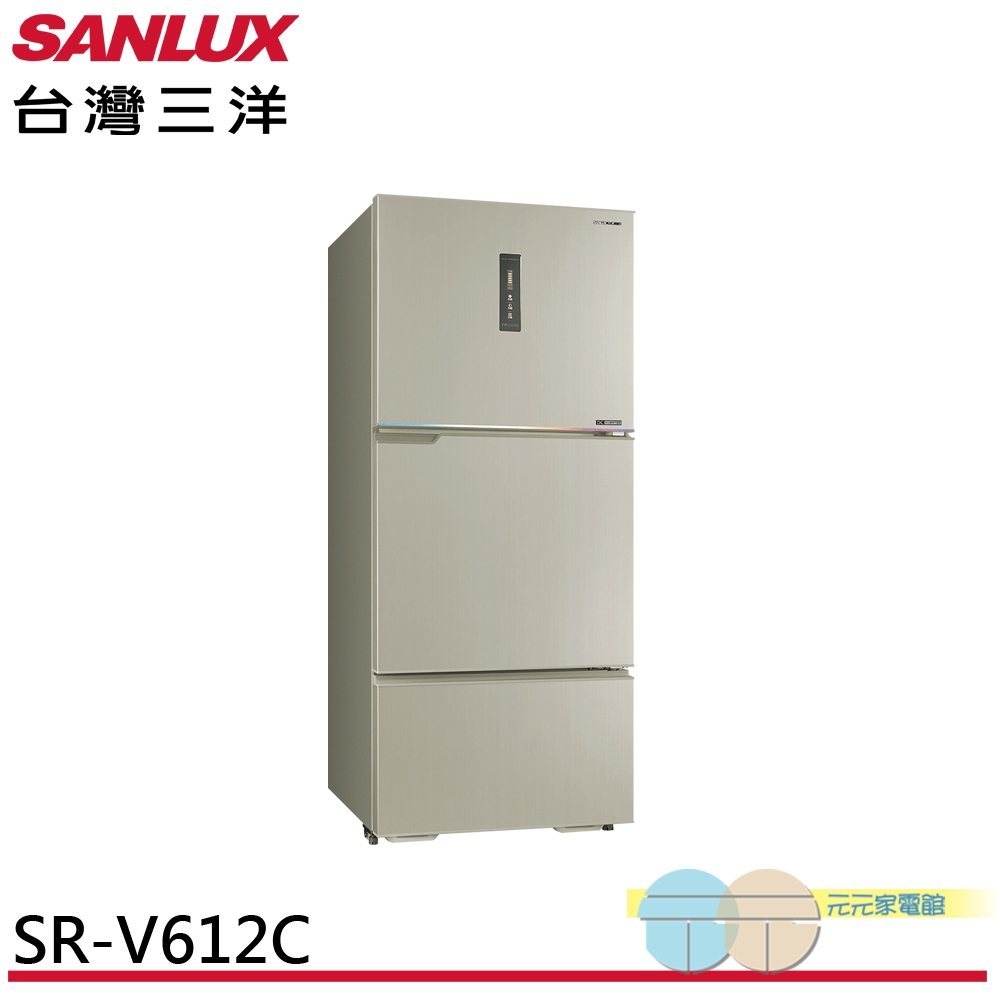 SANLUX 606L Grade 1 Energy-Saving Taiwan-Made -3°C Inverter Three-Door Refrigerator SR-V612C, , large