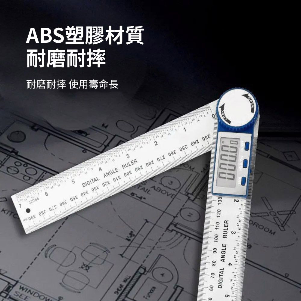 Digital angle ruler &ndash; white/black (plastic) 200mm, , large