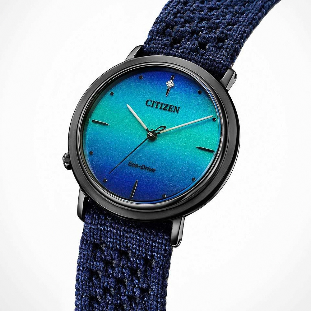 CITIZEN 星辰 L系列 廣告款 光動能女錶 套錶 EM1005-42L, , large
