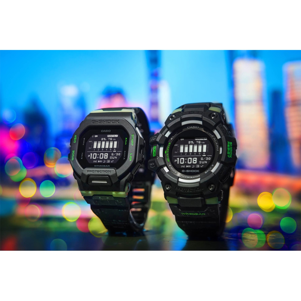 CASIO 卡西歐 G-SHOCK 夜光迷彩 城市夜景系列藍芽手錶 GBD-200LM-1, , large