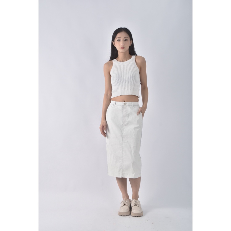 (S) 【陳喬恩私服】jamei chen刷色白色長裙二手衣, , large