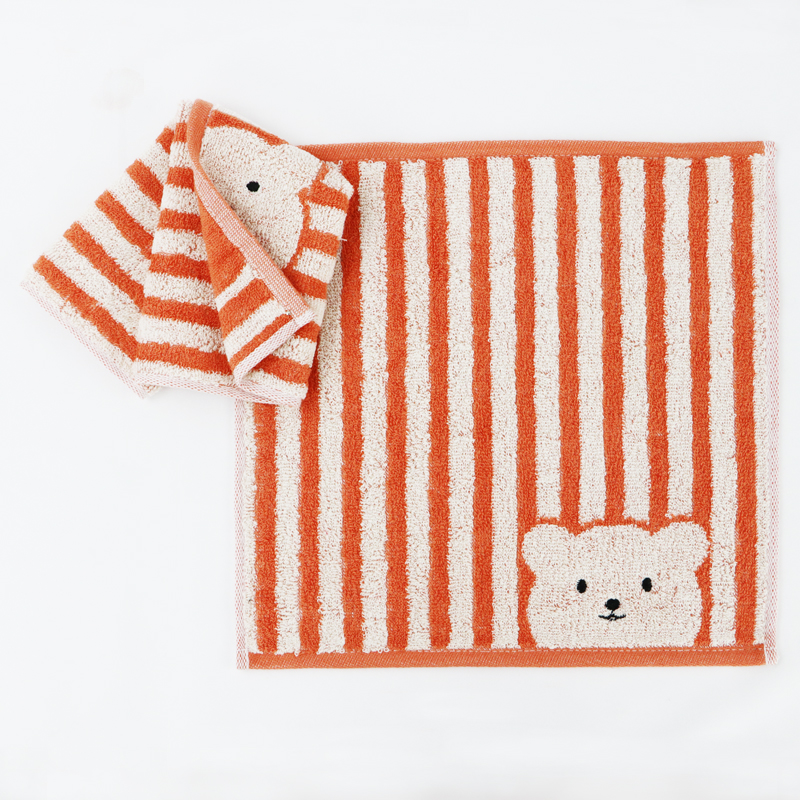 條紋彩色熊小方巾, , large