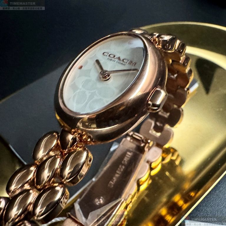 [星晴錶業]COACH手錶,22mm28mm,CH00267白色幾何立體圖形錶面玫瑰金色錶殼玫瑰金色精鋼錶帶款, , large