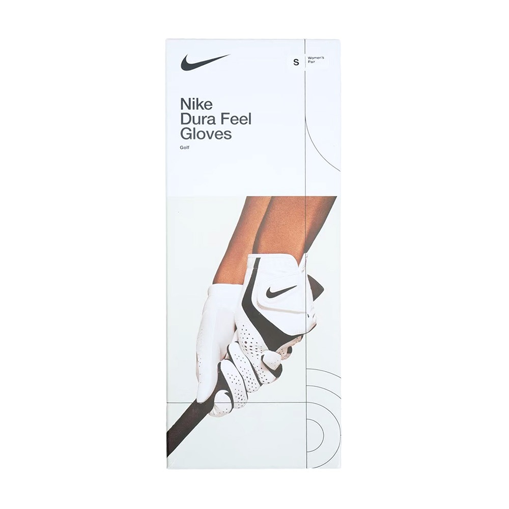 NIKE W DURA FEEL X GG 女子高爾夫手套(左手) 單入裝 合成皮 耐用 彈力 舒適 抓地力 手感 白黑, , large