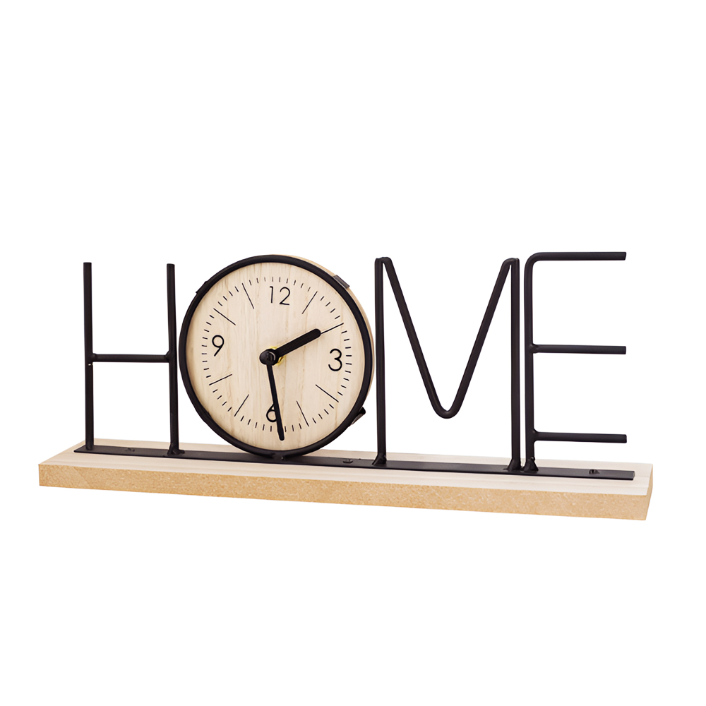 【上手家居】木質造型時鐘 Home(靜音時鐘/桌鐘/座鐘/擺飾/桌面時鐘), , large