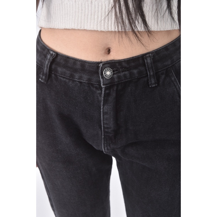 (M) evis jeans丹寧牛仔質感棉質黑色長褲二手衣, , large