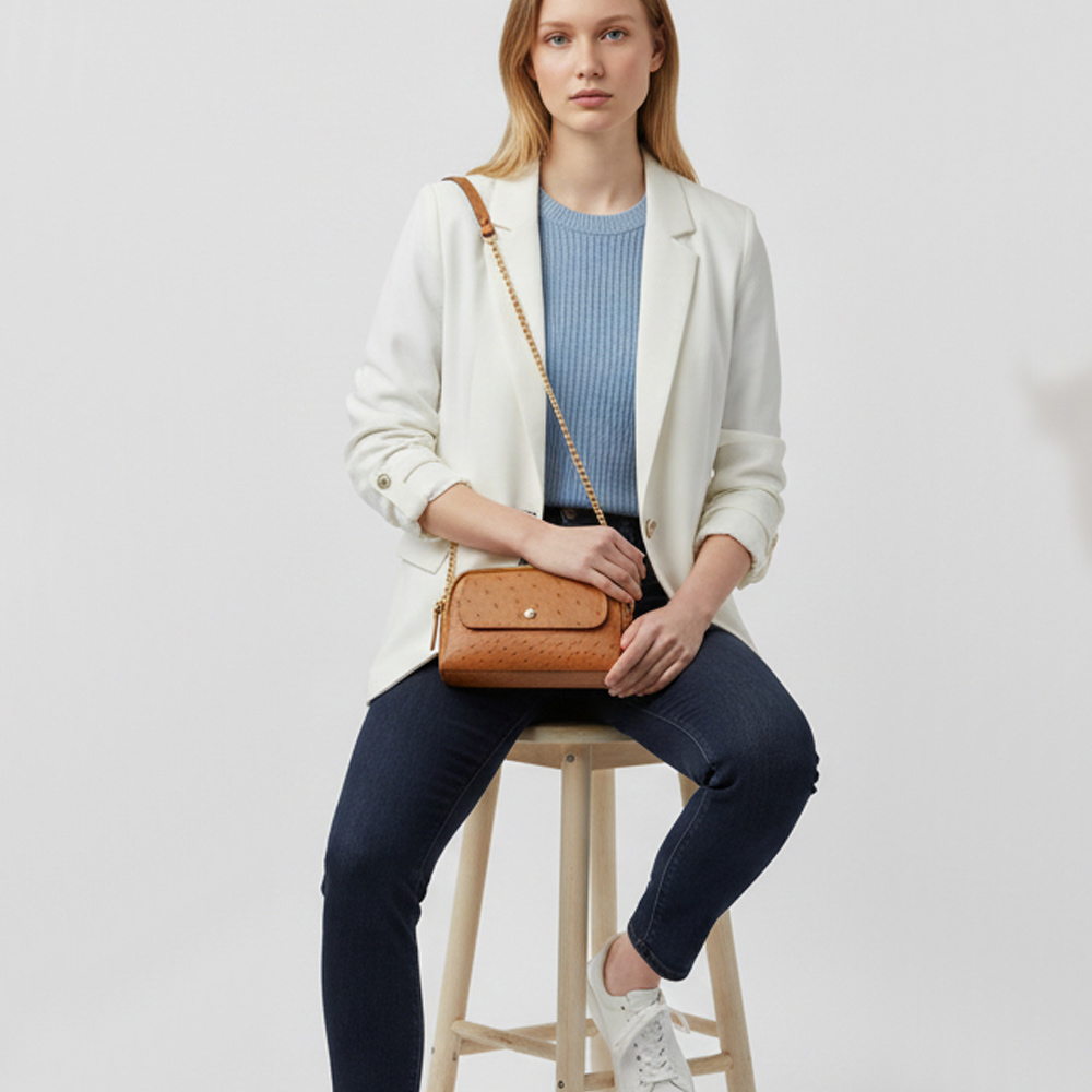 【M2nd】悠特蒂鴕鳥皮多功能斜揹包(T75A), , large