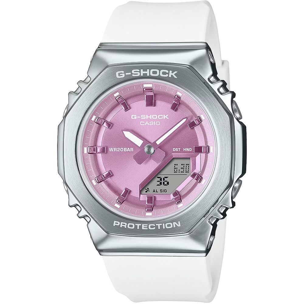 CASIO 卡西歐 G-SHOCK 粉彩金屬八角手錶 女錶 GM-S2110-7A6, , large
