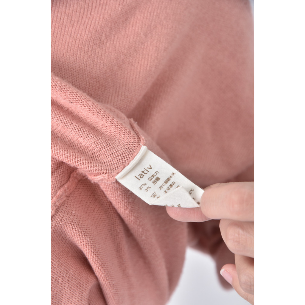 (XL) lativ圓領粉色長袖上衣二手衣, , large
