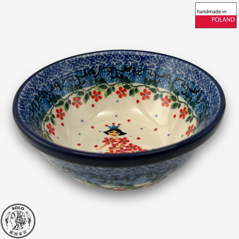 【SOLO Vintage】CA Polish Pottery 12cm Small Bowl Sauce Dish Dessert Bowl Ice Cream Bowl Pudding Bowl Red Princess Series