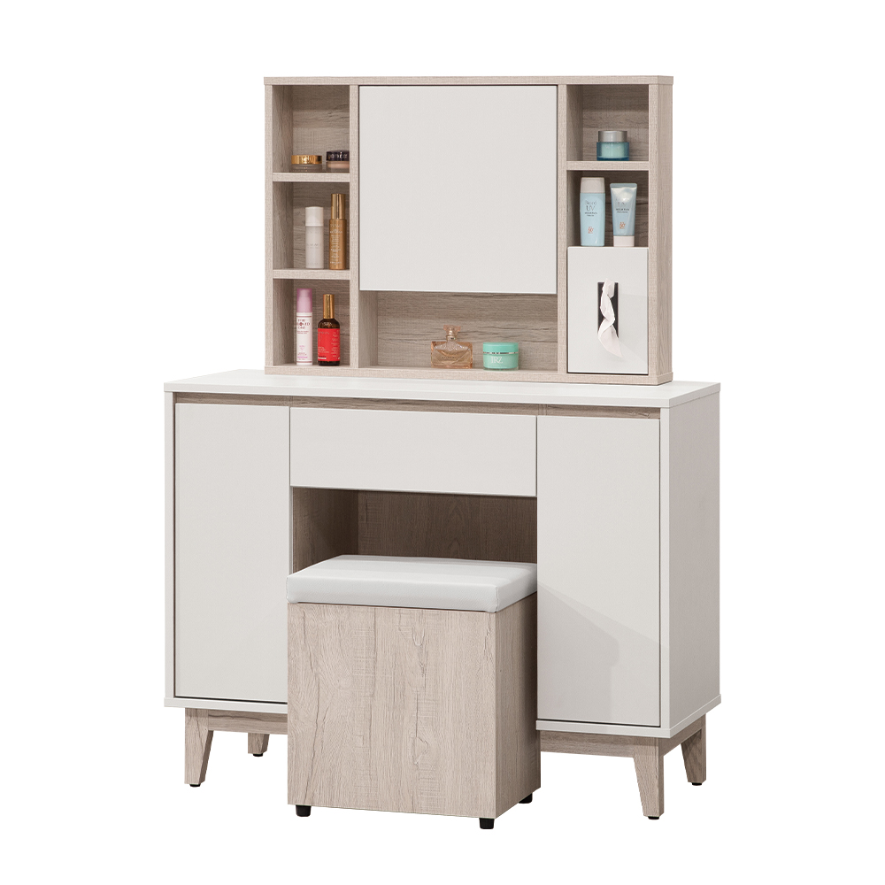 【唯熙傢俱】紀薇橡木雙色3.3尺化妝台