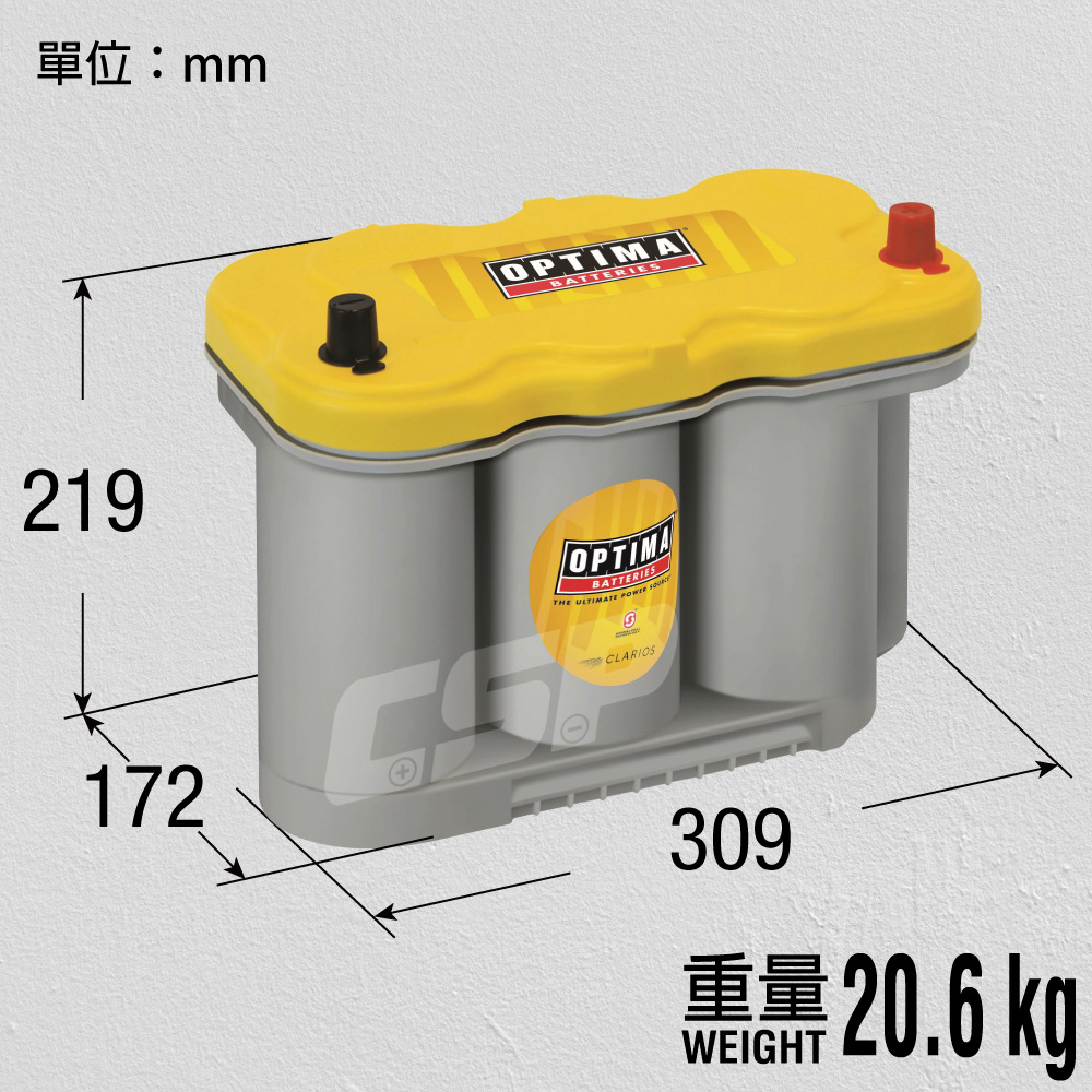 【OPTIMA】Optima D31A yellow 12V75AH car battery car battery off-road vehicle battery 975CCA AGM battery Mercedes-Benz BMW Lamborghini, , large