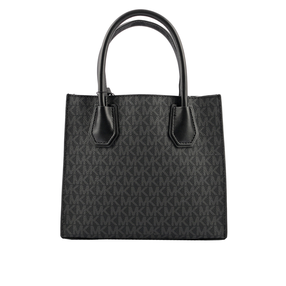 Michael Kors Mercer Logo 吊飾塗層帆布二用包/黑色, , large