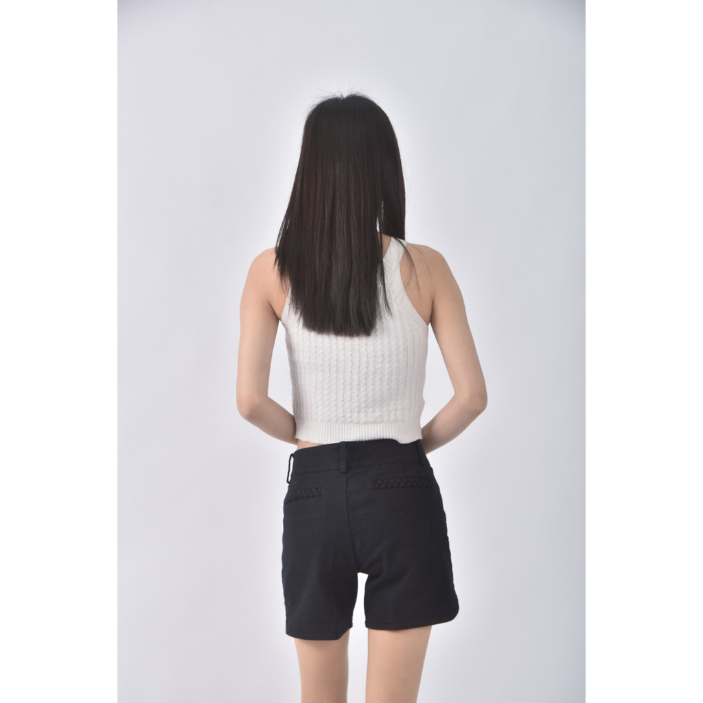 (XL) ef de棉質高腰黑色短褲二手衣, , large