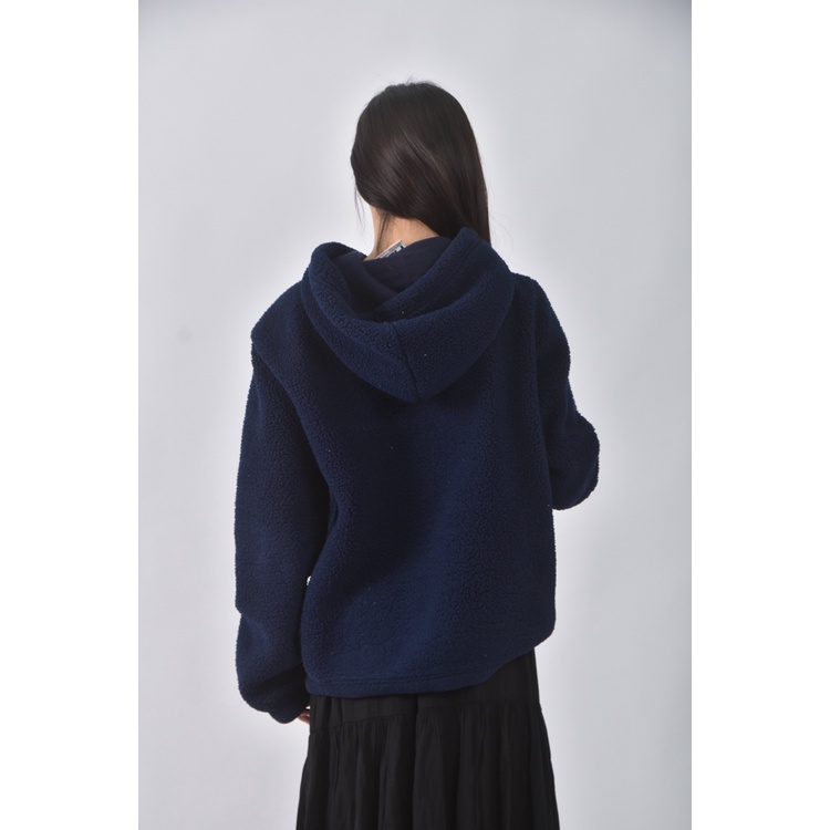 (S) fila質感棉質連帽藍色長袖上衣二手衣, , large
