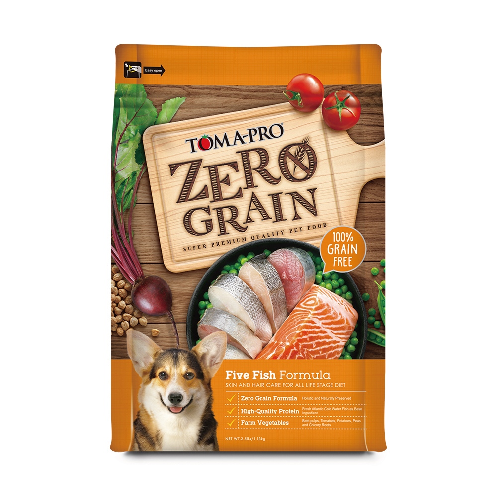 【優格】零穀 全齡犬飼料 五種魚 晶亮護毛配方2.5磅, , large