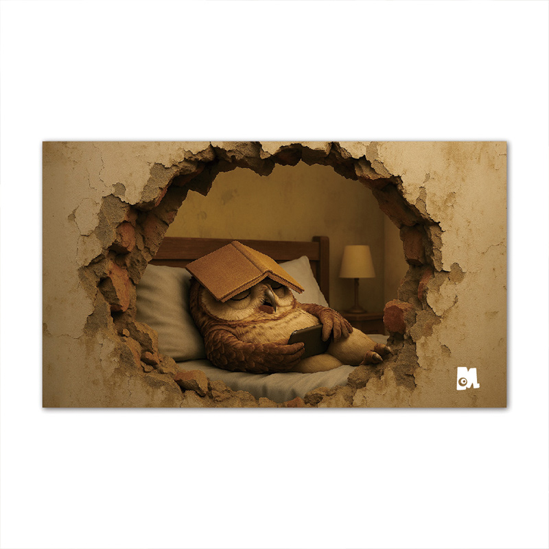 【Monster】 3D Scene Desk Mat (60x34cm) &ndash; Sleepy Hawk