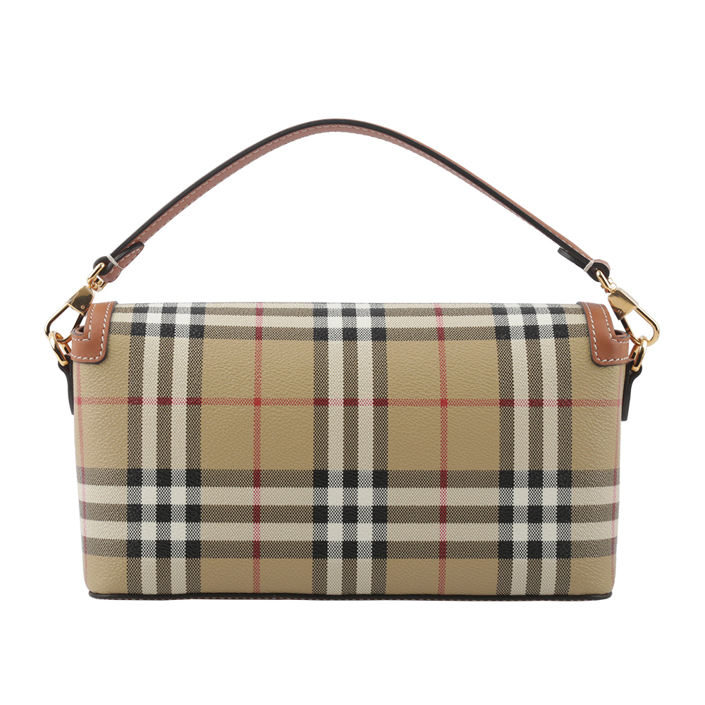 BURBERRY Note 帆布及牛皮附提把二用包/石楠棕色, , large