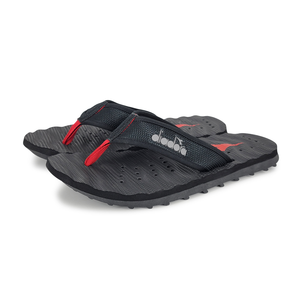 DIADORA迪亞多那 粗曠野人風夾腳拖 人字拖 拖鞋 Q彈 釋壓 耐走 透氣 排水 散熱 耐磨 防滑 黑 藍黃 藍 紅, , large