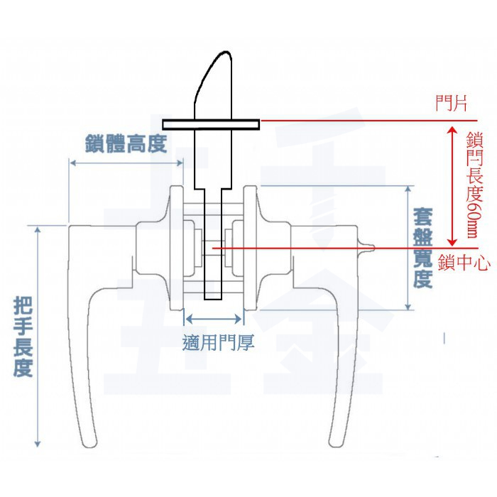 水平鎖 加安牌 台灣製 門鎖 消光黑LP3X907 LP3X90G 磨砂銀LP3X207 LP3X20G房間鎖 浴室鎖, , large