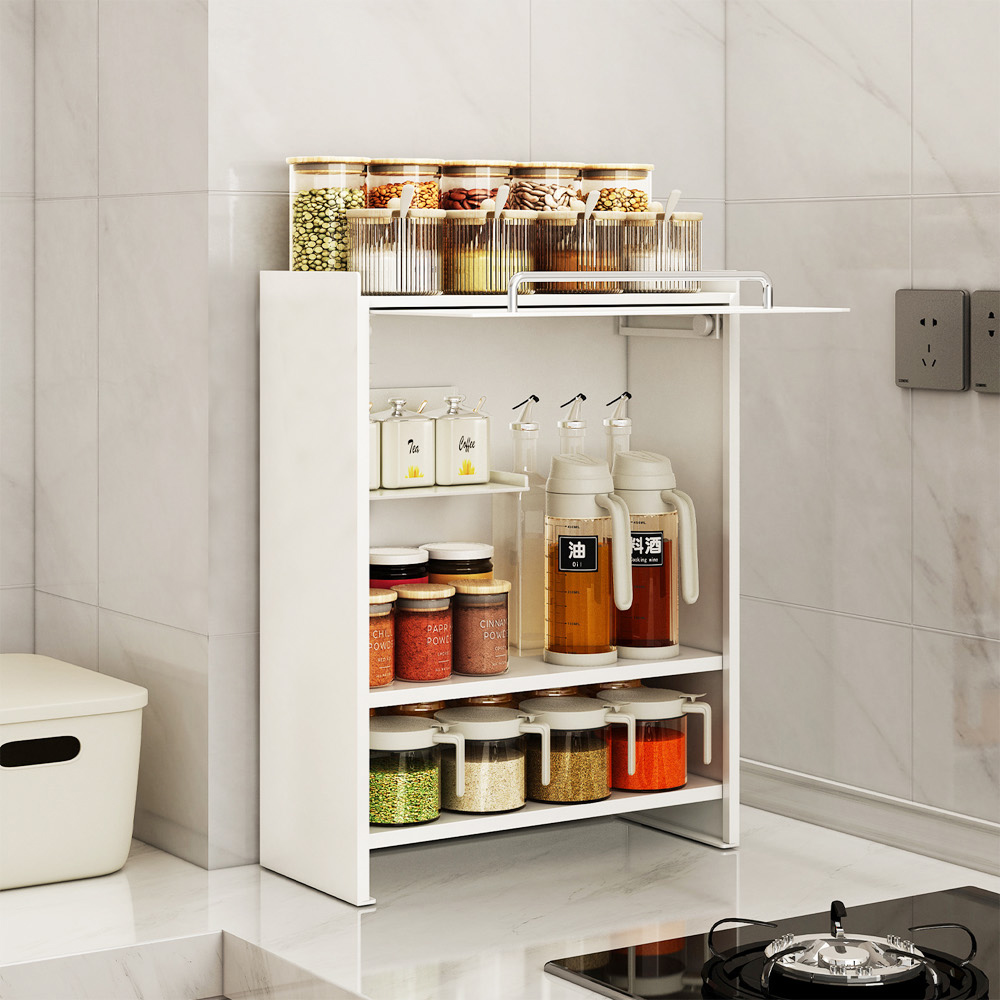 【AOTTO】多功能鐵藝上掀開門廚房置物收納櫃(KC-012), , large