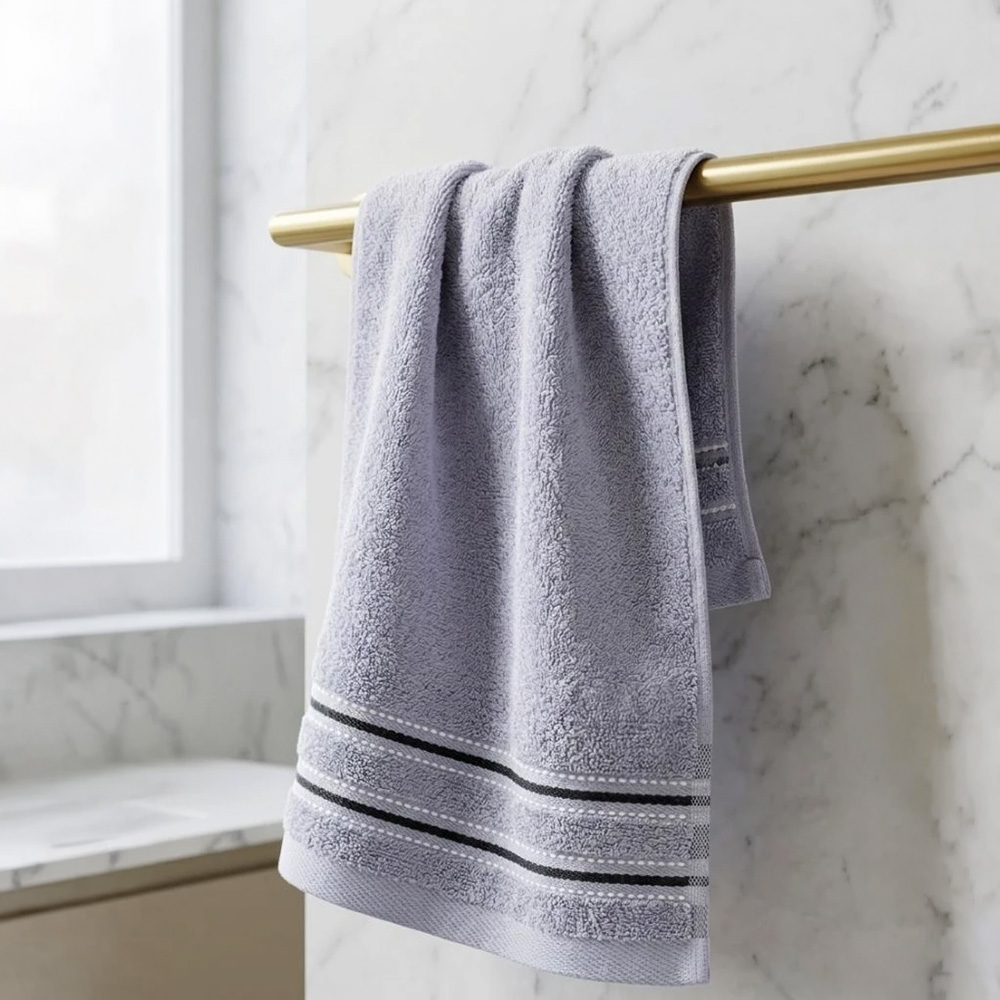 凱美棉業｜12入組 MIT台灣製 16兩純棉歐色緞面雙黑線條童巾, , large