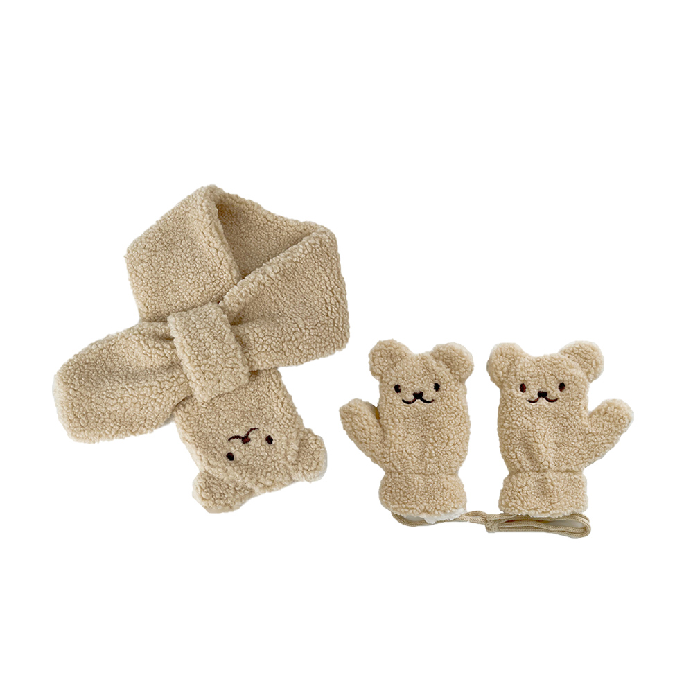 Kids Fleece Scarf & Gloves Set, , large