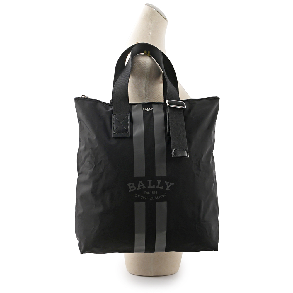 BALLY On The Go 條紋尼龍手提/肩背托特包/贈收納袋/, , large