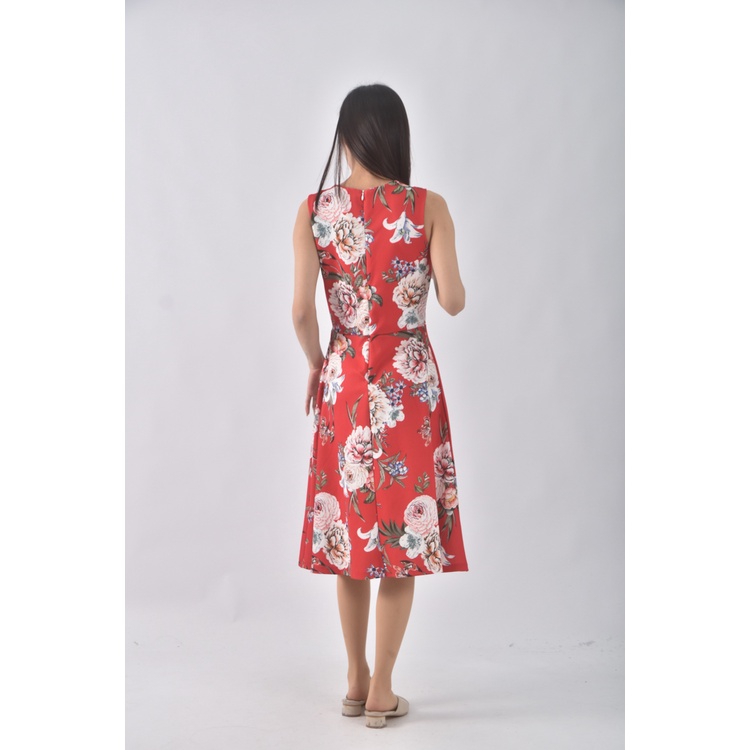 (S) vintage chic無袖紅色洋裝二手衣, , large