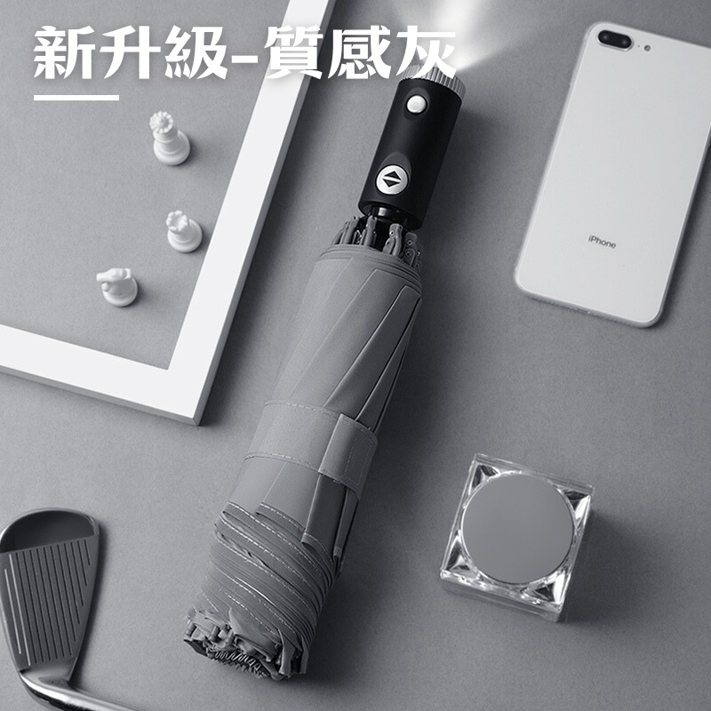 [一留好物]LED燈自動式反向傘（LED手柄⎪全自動傘柄⎪反向設計）, , large