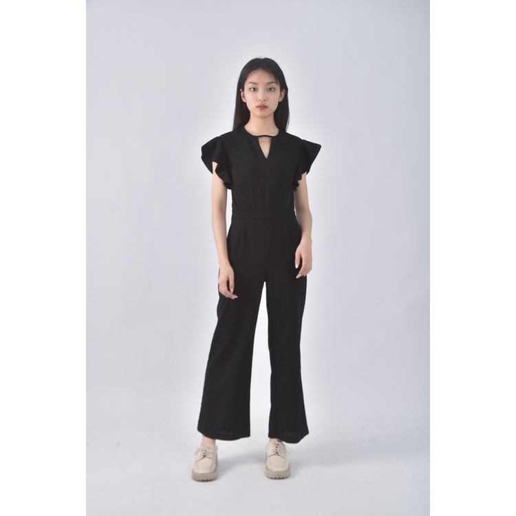 (XL) shein素面黑色連身裝二手衣, , large