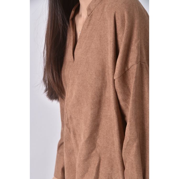 (XL) sweet後鈕扣棕色長袖上衣二手衣, , large