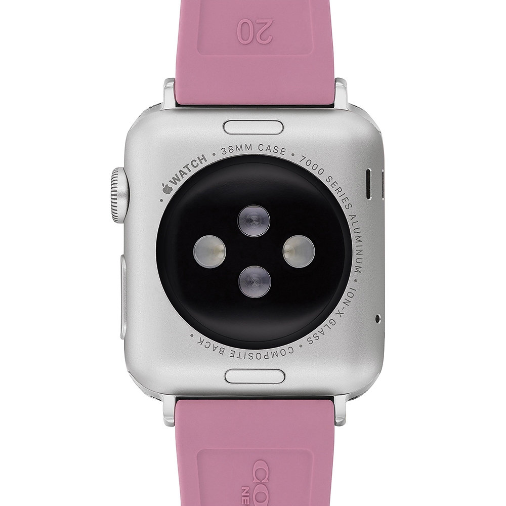 COACH Apple Watch 錶帶 38/40/41mm適用 粉紫色菱格紋矽膠錶帶 520快樂 送禮禮物(不含手錶, , large