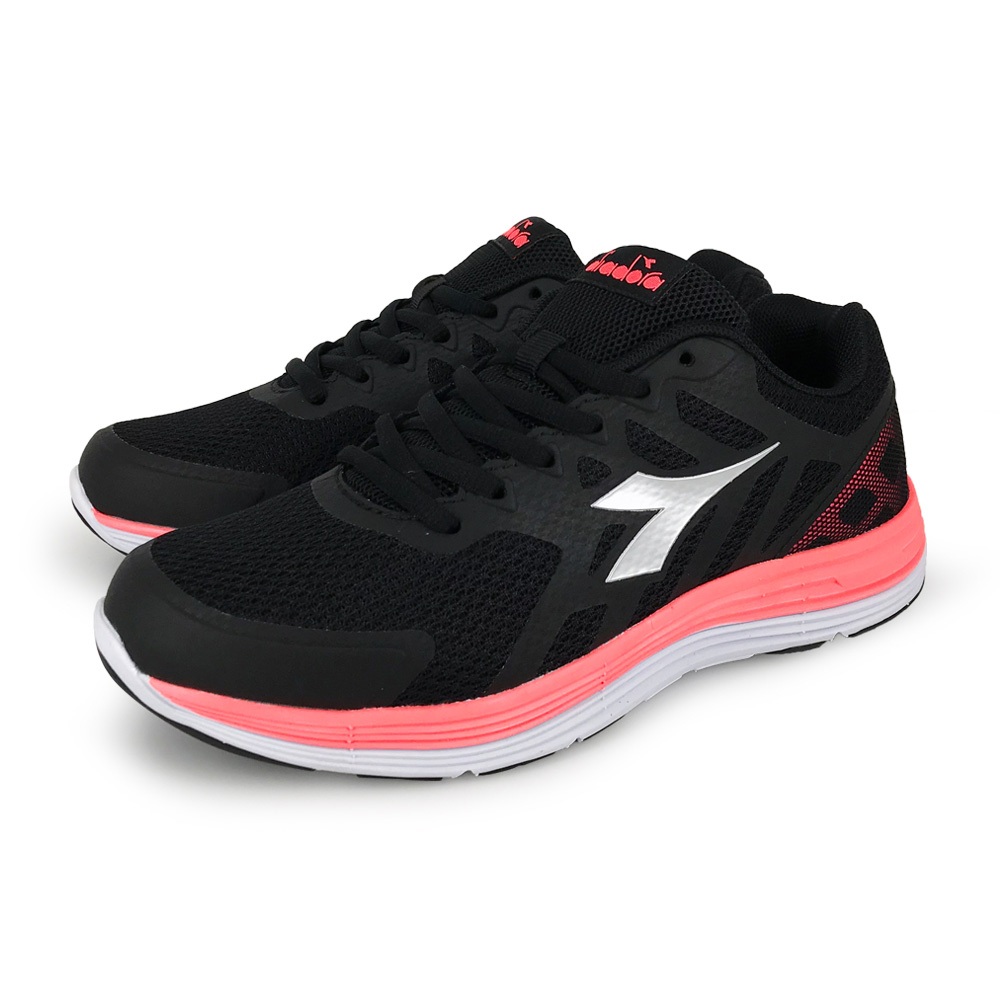 DIADORA迪亞多那 時尚潮流慢跑鞋 女運動鞋 女鞋 簡約 時尚 透氣 保護後跟 Q彈 緩震 釋壓 耐磨 止滑 黑 粉, , large