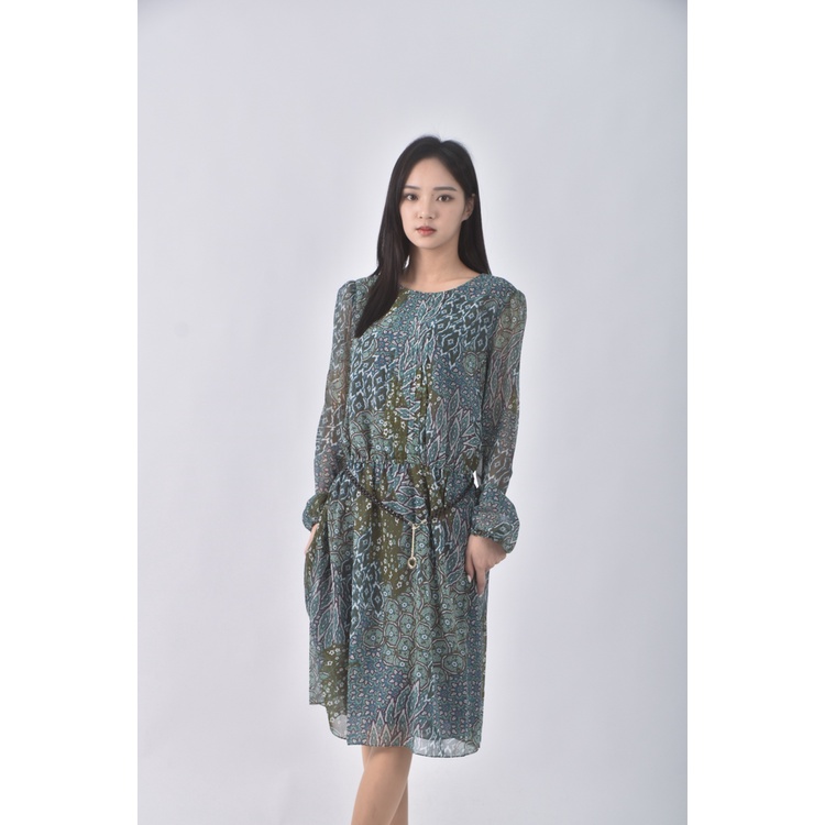 (S) g2000質感綠色綁帶洋裝二手衣, , large