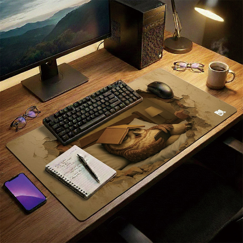 【Monster】 3D Scene Desk Mat (60x34cm) &ndash; Sleepy Hawk, , large