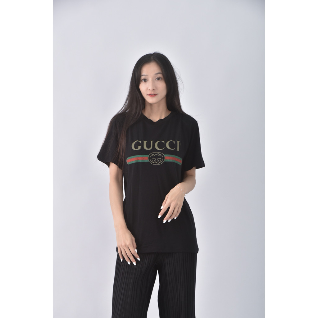 (M) gucci棉質純棉黑色短袖上衣二手衣, , large