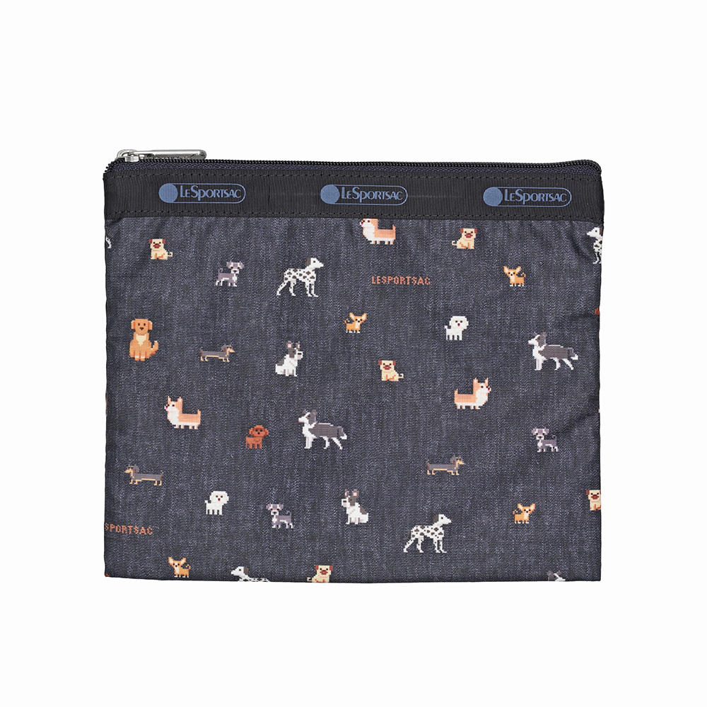 Lesportsac 3-Zip Cosmetic 三層拉鍊化妝包 收納包 盥洗包 女包 男包(像素小狗)  品號：15114864, , large