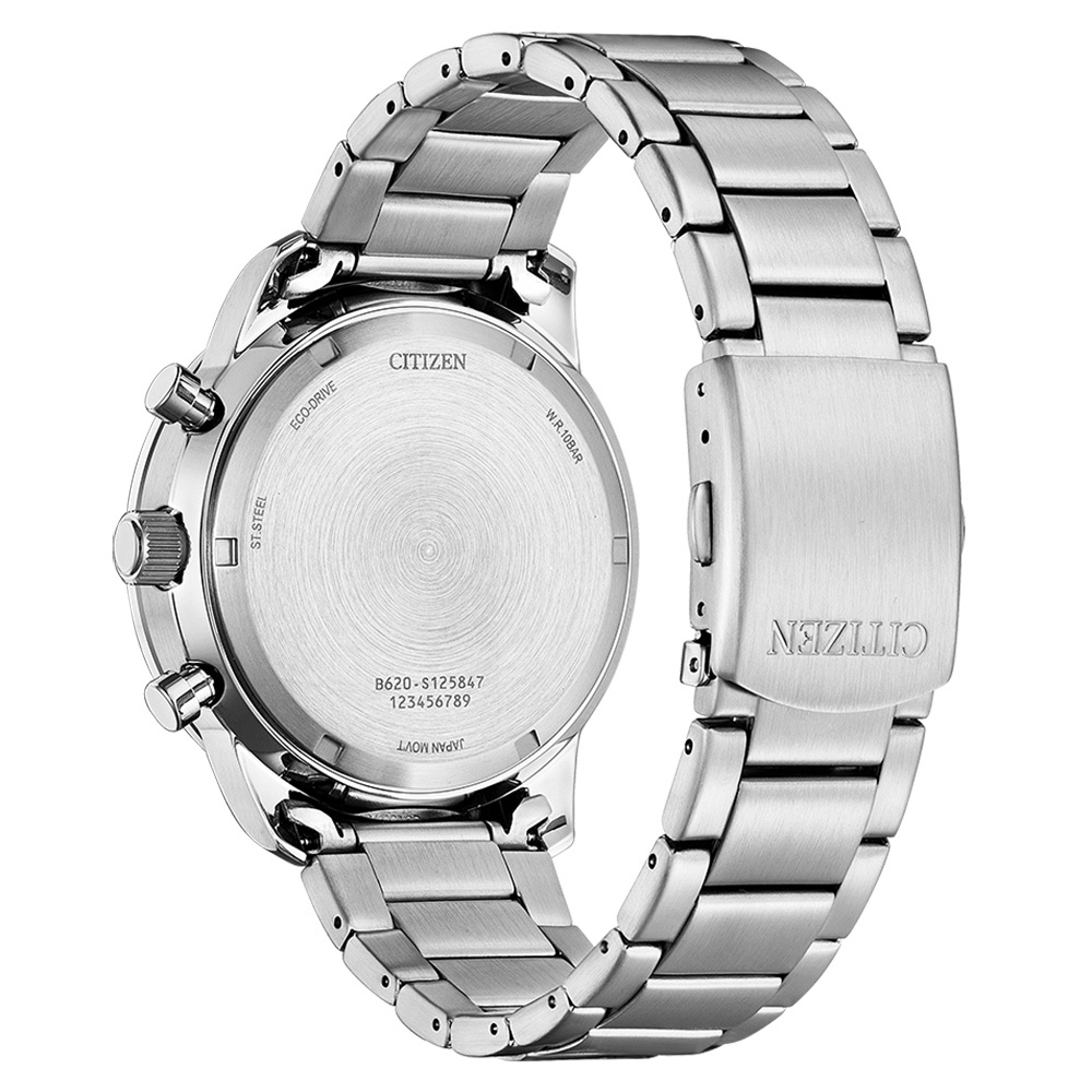 CITIZEN 星辰 賽車風格光動能三眼計時手錶 CA4500-91X, , large