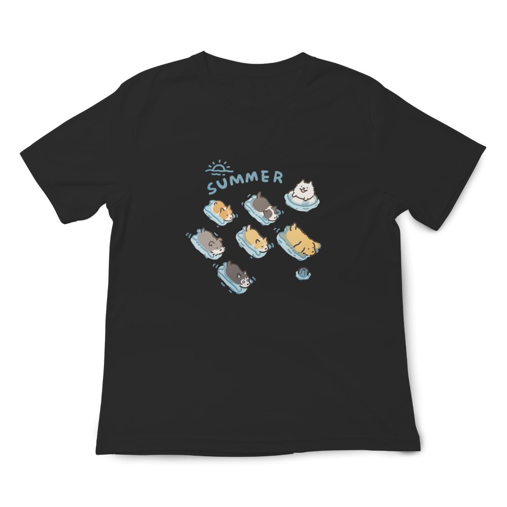 JZ TEE Cat & Dog Swimming Graphic Tee, , large