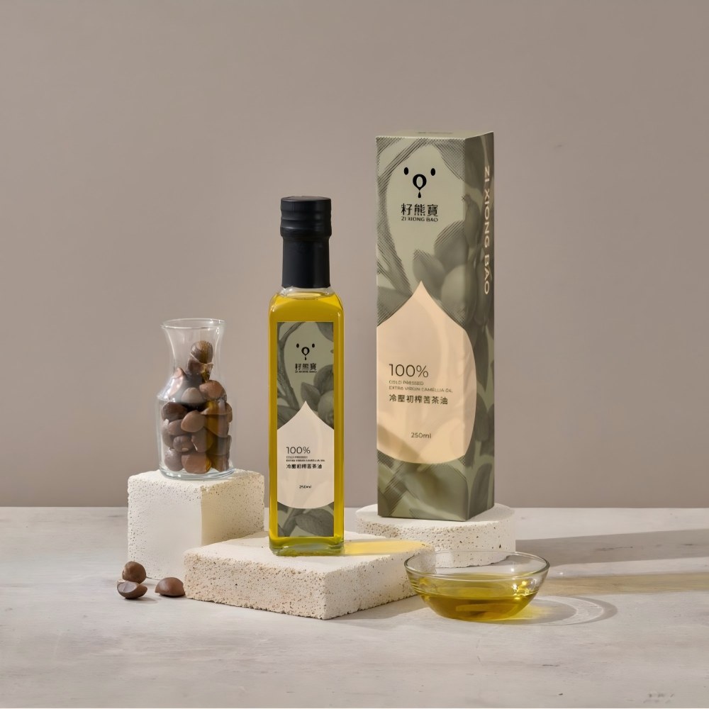 [籽熊寶茶油]籽熊寶冷壓初榨苦茶油 250ml*2入, , large