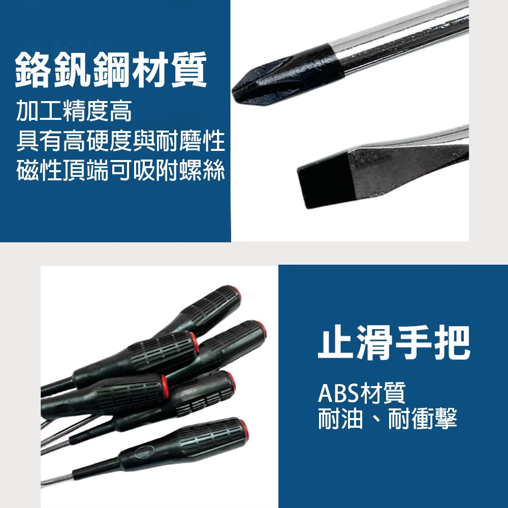 日式止滑起子 6mm CR-V 十字起子 一字起子 螺絲起子 PH2 可敲擊 敲打 打擊起子, , large