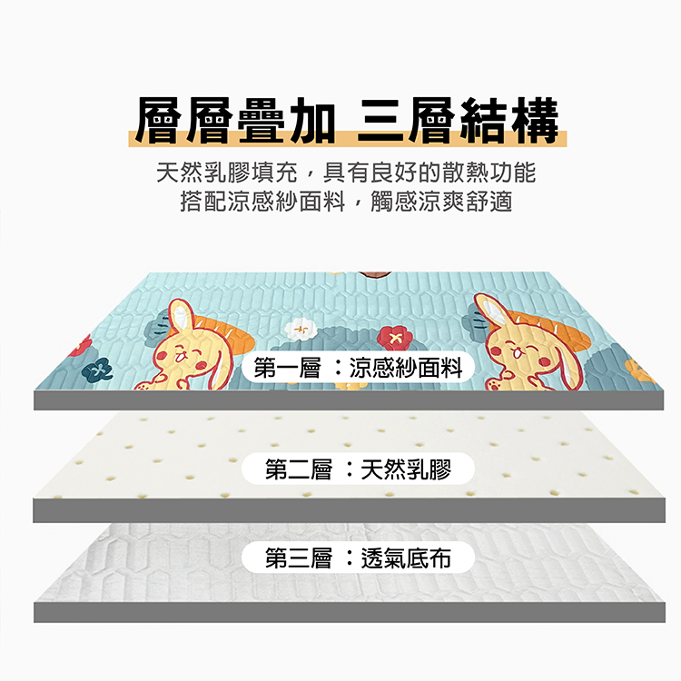 【多利寶寢具】INDIAN 可水洗三件式乳膠凉墊枕套-花色隨機出貨-雙人, , large