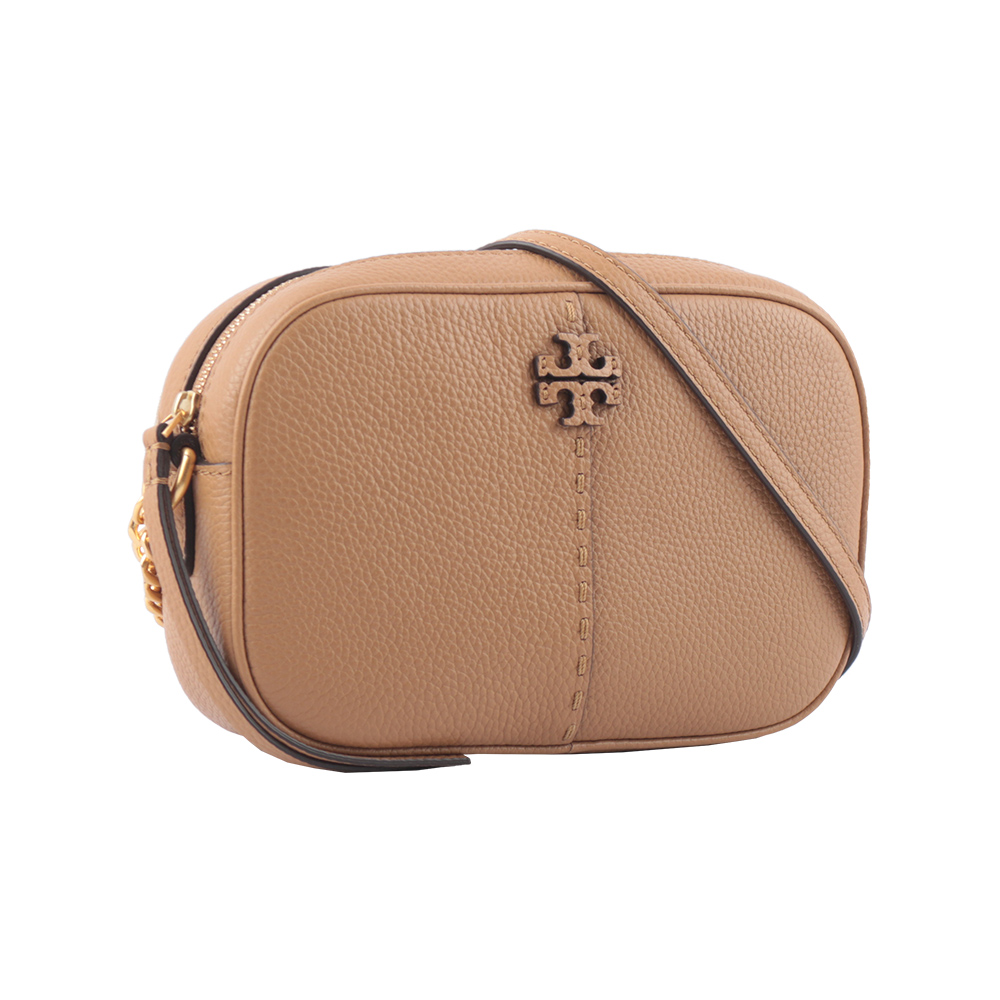 TORY BURCH McGraw 荔枝皮革拉鍊相機包/提拉米蘇, , large