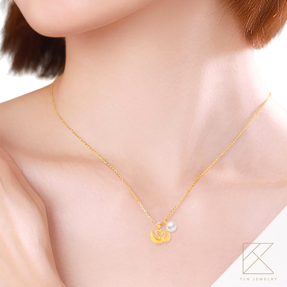 【TLH】黃金墜項鍊 純金999多選 月光珍語 約重0.02錢&plusmn;0.01, , large