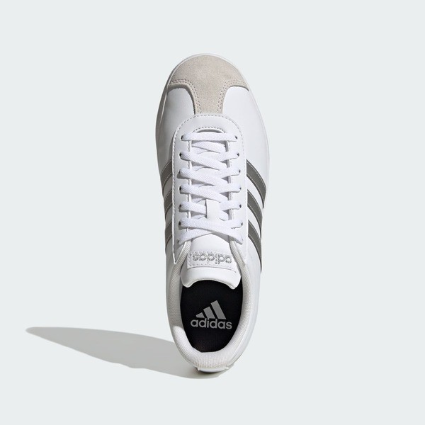 Kixpress-Adidas 愛迪達 VL Court Base 女 運動休閒鞋 舒適 白 銀 [ID3716], , large