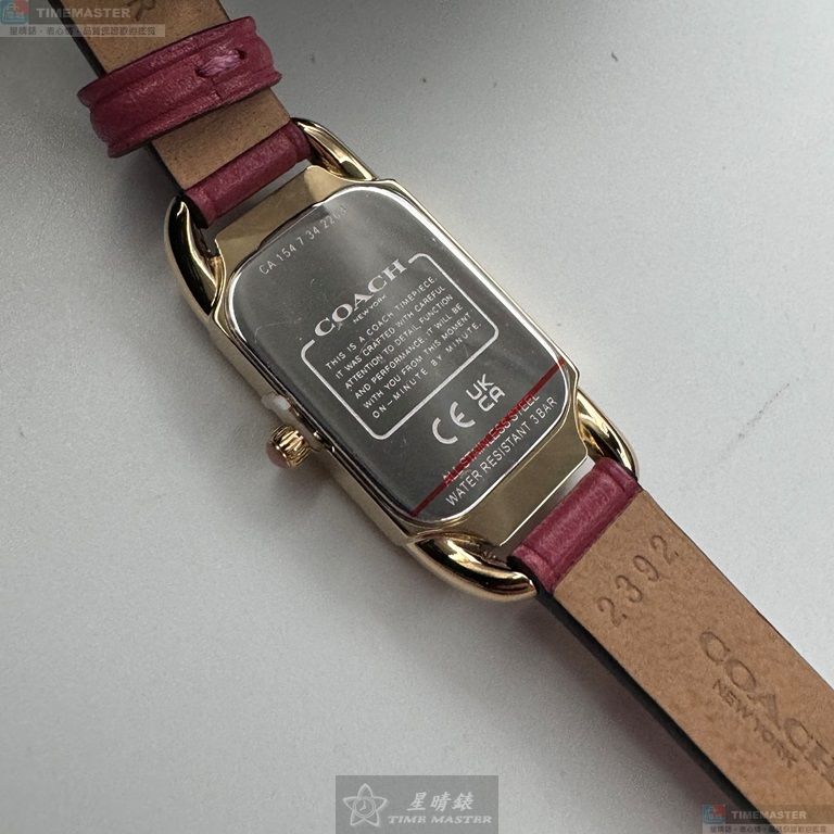 [星晴錶業]COACH手錶,18mm, 28mm,CH00239粉紅色錶面金色錶殼粉紅真皮皮革錶帶款, , large