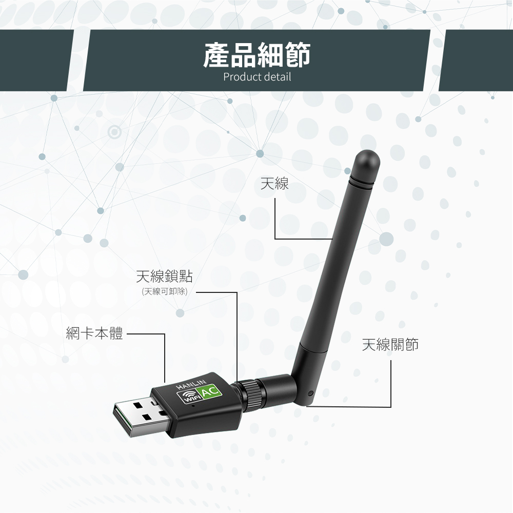 [HANLIN]-Wi600TS 免驅動雙頻wifi網路接收器, , large