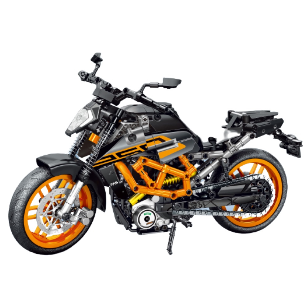  [Brick Republic]Senbao 713001 Heavy Motorcycle &ndash; Orange & Black (Educational Building Blocks)